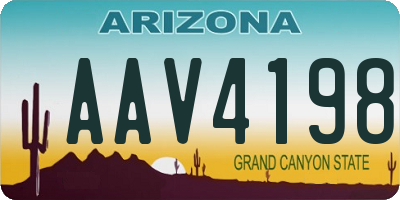AZ license plate AAV4198
