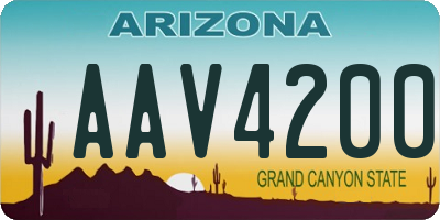 AZ license plate AAV4200