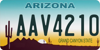 AZ license plate AAV4210