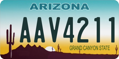 AZ license plate AAV4211