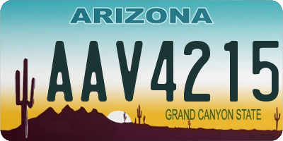 AZ license plate AAV4215