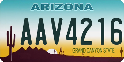 AZ license plate AAV4216