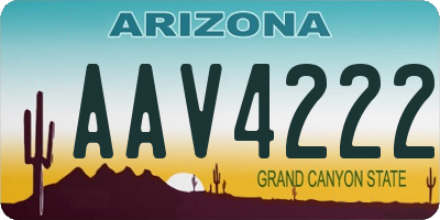 AZ license plate AAV4222