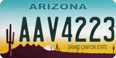 AZ license plate AAV4223