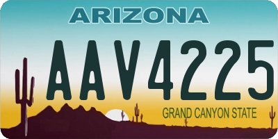 AZ license plate AAV4225