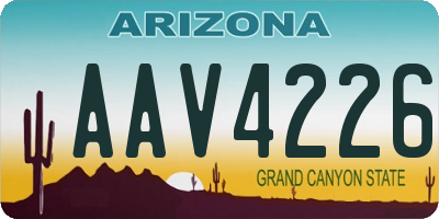 AZ license plate AAV4226