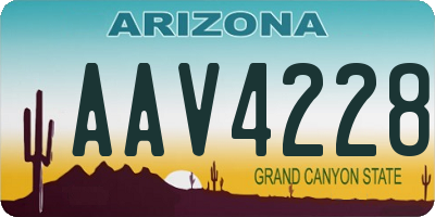 AZ license plate AAV4228