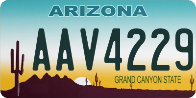 AZ license plate AAV4229