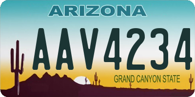 AZ license plate AAV4234