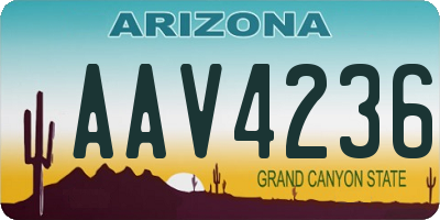 AZ license plate AAV4236