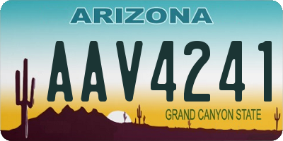 AZ license plate AAV4241