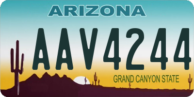 AZ license plate AAV4244