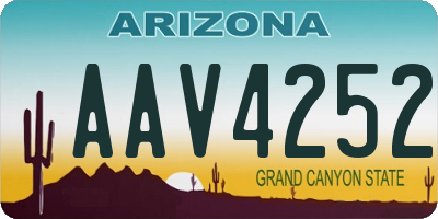 AZ license plate AAV4252