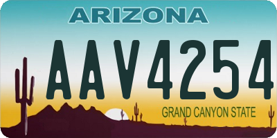 AZ license plate AAV4254