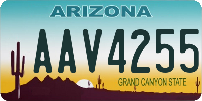 AZ license plate AAV4255