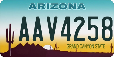 AZ license plate AAV4258