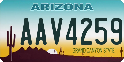 AZ license plate AAV4259