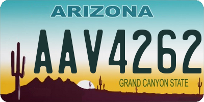 AZ license plate AAV4262