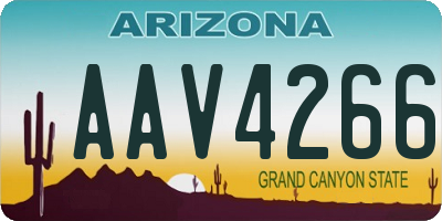 AZ license plate AAV4266