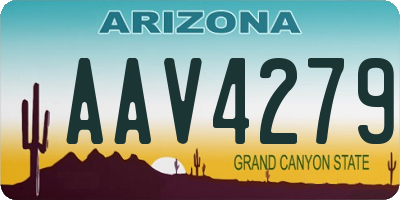 AZ license plate AAV4279