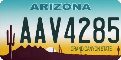 AZ license plate AAV4285