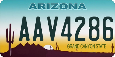 AZ license plate AAV4286