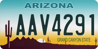 AZ license plate AAV4291