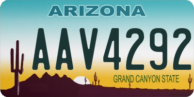 AZ license plate AAV4292