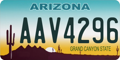 AZ license plate AAV4296