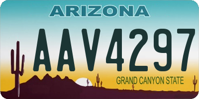 AZ license plate AAV4297