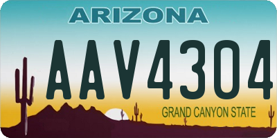 AZ license plate AAV4304