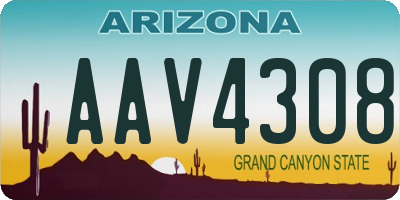 AZ license plate AAV4308