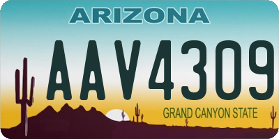 AZ license plate AAV4309