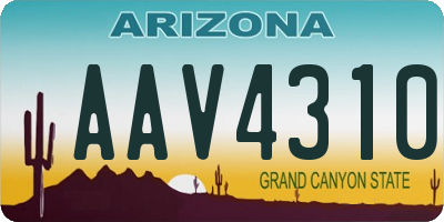AZ license plate AAV4310