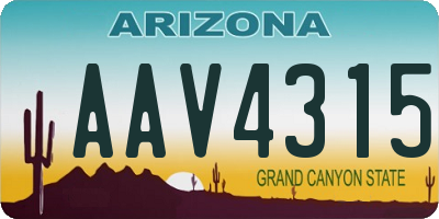 AZ license plate AAV4315