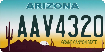 AZ license plate AAV4320