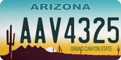 AZ license plate AAV4325