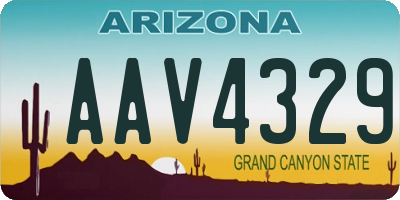 AZ license plate AAV4329