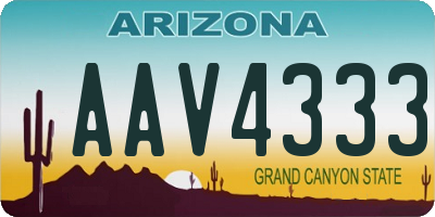 AZ license plate AAV4333