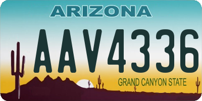 AZ license plate AAV4336