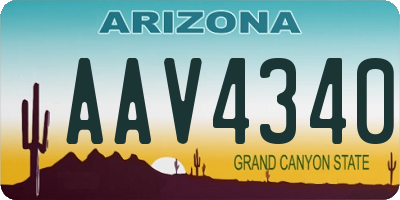 AZ license plate AAV4340