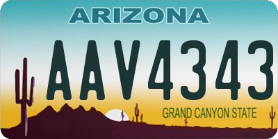 AZ license plate AAV4343