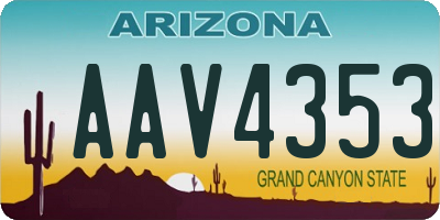 AZ license plate AAV4353