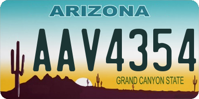 AZ license plate AAV4354