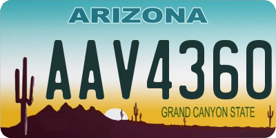 AZ license plate AAV4360