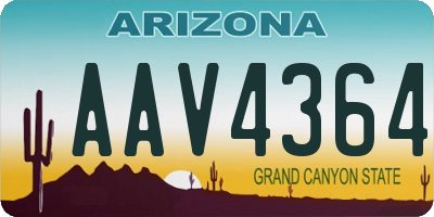 AZ license plate AAV4364