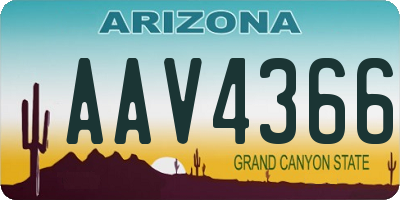 AZ license plate AAV4366