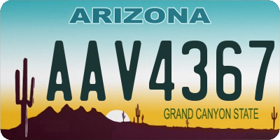 AZ license plate AAV4367