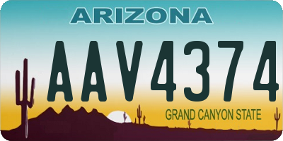 AZ license plate AAV4374