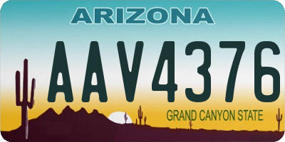 AZ license plate AAV4376